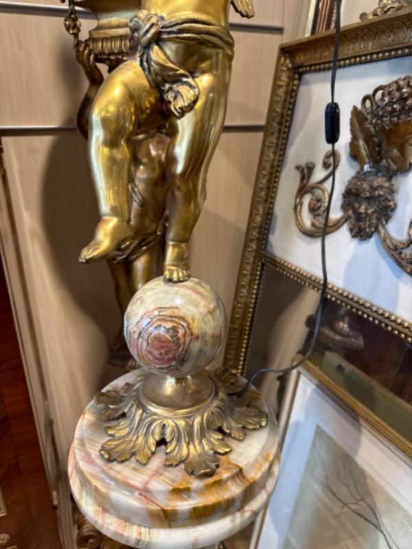 Onyx feet with bronze angel 